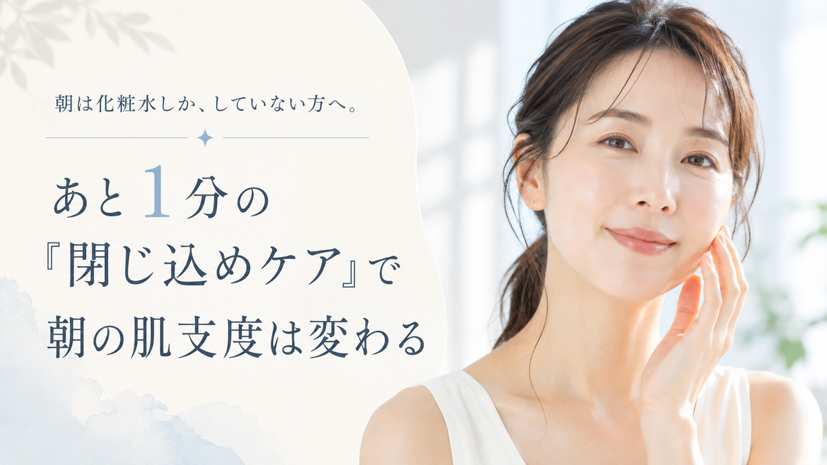 朝は化粧水しか、していない方へ。あと1分の「閉じ込めケア」で朝の肌支度は変わる